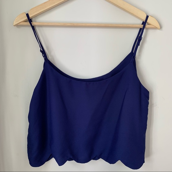 LA Hearts Crop Top Scalloped Hem Adjustable Straps Women’s Medium - Picture 4 of 8